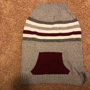 Gray and maroon pet sweater
